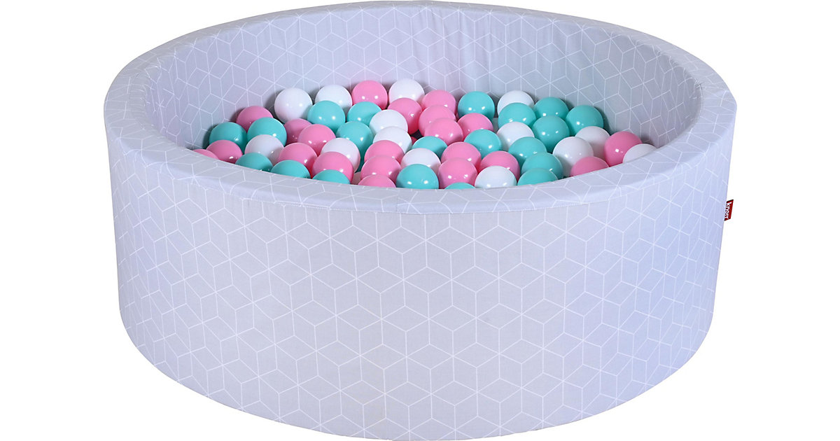 "Bällebad soft - ""Geo cube grey"" - 300 Bälle (rose,creme,lightblue)" von KNORRTOYS.COM