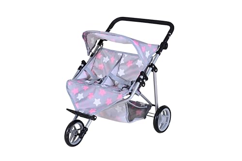 Knorrtoys 16744 - Zwillingspuppenwagen Duo - Star Grey pink Knorrtoys 16744 - Zwillingspuppenwagen Duo - Star Grey pink von KNORRTOYS.COM