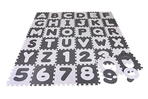 KNORRTOYS.COM 21021 Puzzlematte-Alphabet + Zahlen grau-weiß von KNORRTOYS.COM