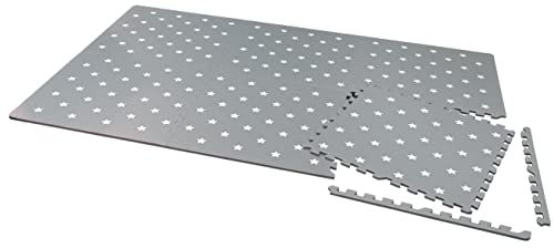 KNORRTOYS.COM 21022 Spielmatte Puzzlematte grau Sterne ca. 178 x 120 cm von KNORRTOYS.COM
