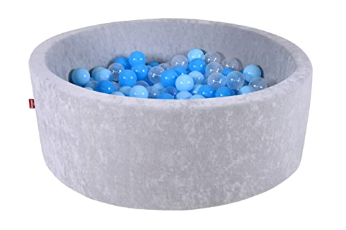 KNORRTOYS.COM 68173 - Bällebad Soft - "Grey" - 300 Bälle Soft Blue/Blue/transparent, Grau, Soft Blue/Blue/Transparent von KNORRTOYS.COM