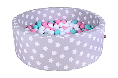 Knorrtoys 68159 - Bällebad Soft - Grey White Stars - 300 Balls Rose/Creme/lightblue von KNORRTOYS.COM