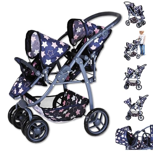 Knorrtoys 16443 - Zwillingspuppenwagen Milo - Star Blue pink Knorrtoys 16443 - Zwillingspuppenwagen Milo - Star Blue pink von KNORRTOYS.COM