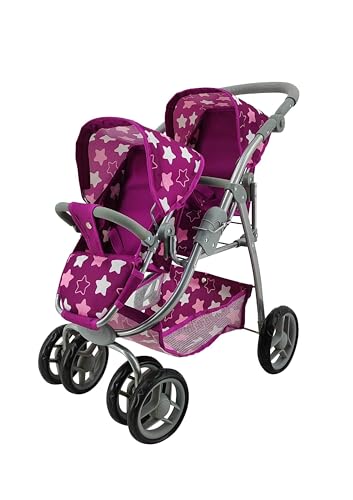 Knorrtoys 16445 - Zwillingspuppenwagen Milo - Star Dark pink Knorrtoys 16445 - Zwillingspuppenwagen Milo - Star Dark pink von KNORRTOYS.COM