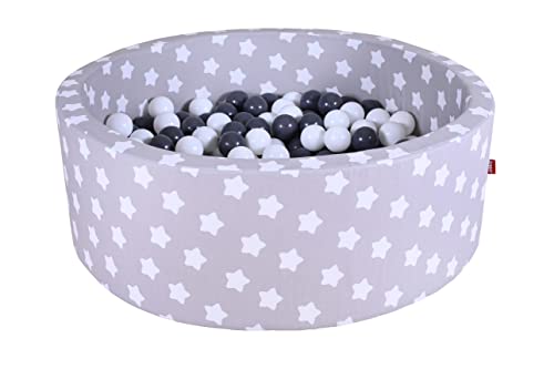 Knorrtoys 68164 - Bällebad soft - "Grey white stars" - 300 Bälle grey/creme von KNORRTOYS.COM