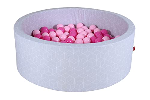 Knorrtoys 68189 - Bällebad soft - "Geo cube grey" - 300 Bälle soft pink von KNORRTOYS.COM