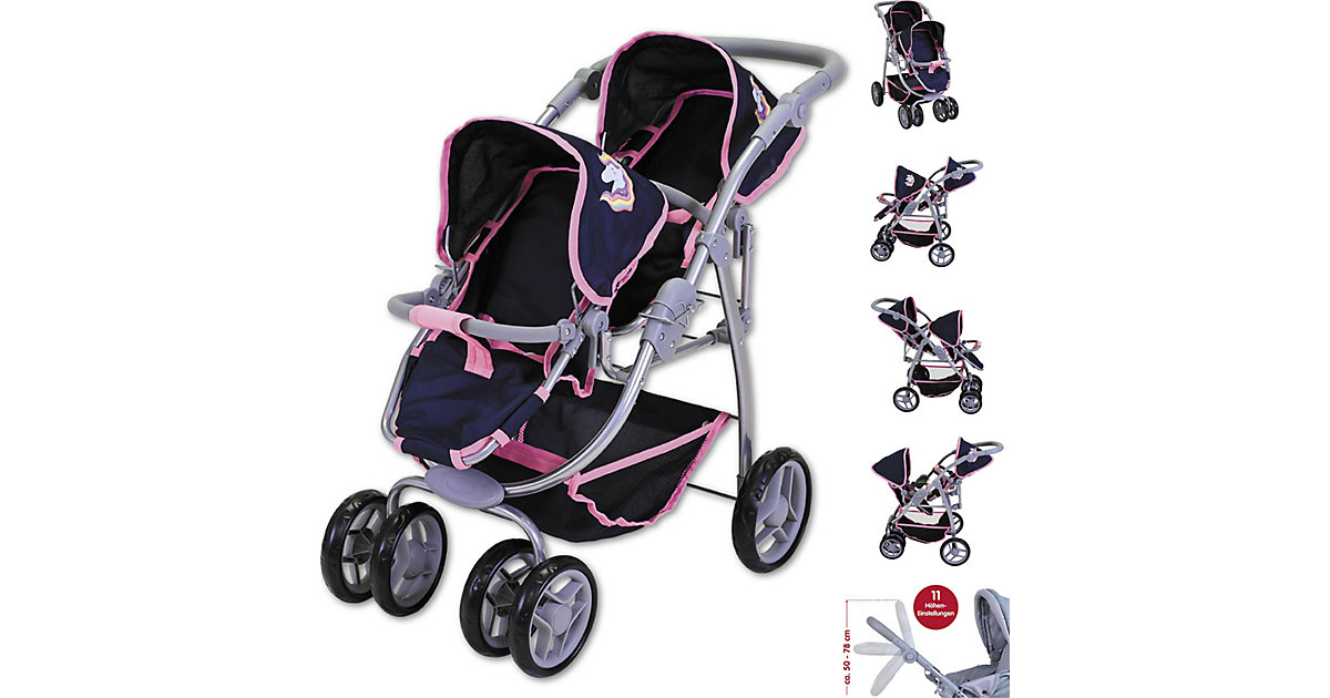 "Zwillingspuppenwagen Milo - ""Magic Unicorn""" pink/blau "Zwillingspuppenwagen Milo - ""Magic Unicorn""" pink/blau von KNORRTOYS.COM