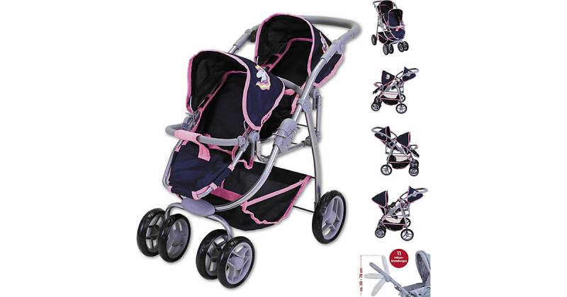 "Zwillingspuppenwagen Milo - ""Magic Unicorn""" pink/blau von KNORRTOYS.COM