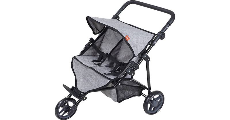 Zwillingspuppenwagen Duo - jeans grey anthrazit von KNORRTOYS.COM