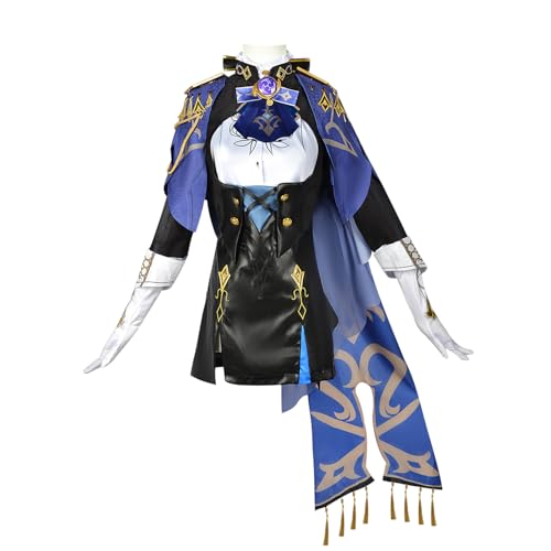 KNUSO Genshin Impact Chlorinde Anime-Cosplay-Kostüm, Halloween-Party-Kleid mit Hut (mittel) von KNUSO