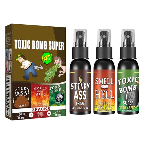 KOAHDE Leistungsstarkes Spray für April-Fisch, Halloween, schlechter Geruch, extrem langlebig, Spray, das Kakaopulver, flüssige Füllung, starke kleine Flüssigkeit, Wachs-Spray, 3 Stück KOAHDE Leistungsstarkes Spray für April-Fisch, Halloween, schlechter Geruch, extrem langlebig, Spray, das Kakaopulver, flüssige Füllung, starke kleine Flüssigkeit, Wachs-Spray, 3 Stück von KOAHDE