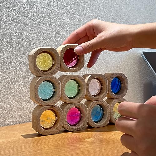 KOAICS 20 x Holzklötze zum Stapeln, bunte Acryl-Fenstersteine, Regenbogen-Glas-Acryl-Bauwürfel, sensorisches Lernspielzeug (20 KOAICS 20 x Holzklötze zum Stapeln, bunte Acryl-Fenstersteine, Regenbogen-Glas-Acryl-Bauwürfel, sensorisches Lernspielzeug (20 von KOAICS