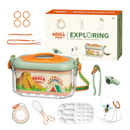 Bug Catcher für Kinder Explorer Bug Catching Kit, Lupe, Pinzette, Pfeifen, Kompass, Lernführer, Insekt Habitat für Outdoor Spielzeug(3 Jahr +) von KOALA DIARY