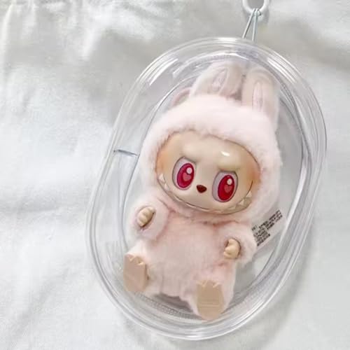 KOBONA Clear Display -Tasche mit Schlüsselbund - Labubu transparente Schutzhülle Spielzeug Elf Puppenabdeckung tragbarer Kleiner Puppenspeicherbeutel Display -Tasche for Labubu -Puppenzube KOBONA Clear Display -Tasche mit Schlüsselbund - Labubu transparente Schutzhülle Spielzeug Elf Puppenabdeckung tragbarer Kleiner Puppenspeicherbeutel Display -Tasche for Labubu -Puppenzube von KOBONA