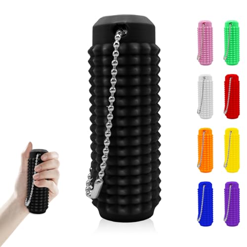 KOBONA Stachel-Grippie Stim Schlüsselanhänger for Stressabbau und Fidget-Spielzeuge, Stim-Spielzeug Schlüsselanhänger for Positive Entspannung (Schwarz) von KOBONA
