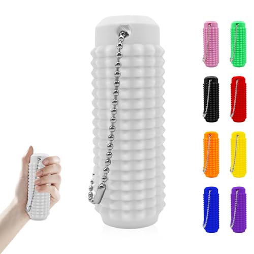 KOBONA Stachel-Grippie Stim Schlüsselanhänger for Stressabbau und Fidget-Spielzeuge, Stim-Spielzeug Schlüsselanhänger for Positive Entspannung (Weiß) von KOBONA