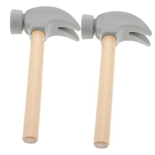 KOCKSHION 2 Stück Kleines Holzhammerspielzeug Werkzeug Kinderhammer Bauspielzeug für Kleinkinder Hammerspielzeug aus Holz Hammer Hammerspielzeug für Kleinkinder hölzern Dunkelgrau von KOCKSHION