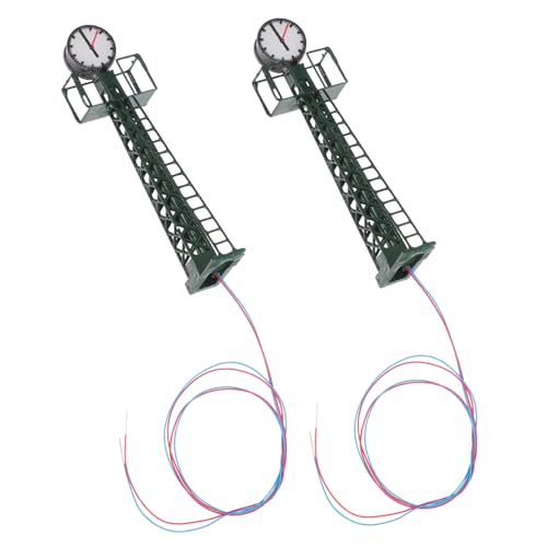 KOCKSHION 2stücke Miniatur Modelleisenbahn Uhr Lampen Gleislichter Mit Gitterdesign Für Dioramen Und Sammlungen Maßstab Für Bahnliebhaber Und Modellbauer von KOCKSHION