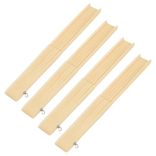 KOCKSHION 4 Stück Teiliges Japanisches Fächergestell aus Faltbare DIY Handfächer Rahmen für Basteln Robustes Material Naturfarben für Kreative Handwerksprojekte von KOCKSHION
