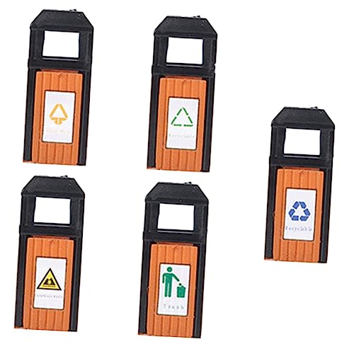 KOCKSHION 5 Stück Mini Mülltonnen Teiliges aus Stabilem Abs Langlebige Realistische Miniatur Abfallbehälter für Sandtisch Puppenhaus und DIY Bastelmaterial Detailgetreue Dekoration für von KOCKSHION