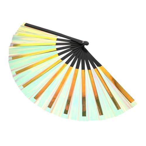 KOCKSHION Faltbarer Chinesischer Handfächer Iridescent Party Fächer aus PVC für Hochzeiten Tanzaufführungen Fotografie und Dekoration Leicht und Tragbar Einzigartiges Design KOCKSHION Faltbarer Chinesischer Handfächer Iridescent Party Fächer aus PVC für Hochzeiten Tanzaufführungen Fotografie und Dekoration Leicht und Tragbar Einzigartiges Design von KOCKSHION