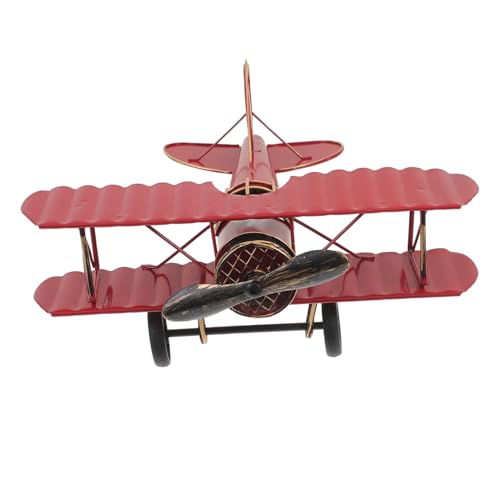 KOCKSHION Vintage Metall Flugzeug Modell Ornament Rot Robust und Langlebig Retro Dekoration für Zuhause und Fotorequisiten Einzigartiges Handwerk für Nostalgische von KOCKSHION