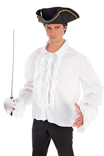 Piraten Rüschenhemd Weiß Gr. 46 48 - Hemd zum Kostüm Mittelalter Gothic Barock Vampir von KÖRNER Festartikelimport GmbH