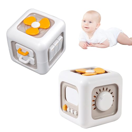 Baby Montessori Spielzeug für Kleinkind, Baby Feinmotorik Aktivitäts Würfel Spielzeug, Pädagogisches Lernspielzeug 6-seitiger mit Schaltern, Ventilator, Spiegel und Knöpfen, Geschenk für Baby 1 Jahr+ Baby Montessori Spielzeug für Kleinkind, Baby Feinmotorik Aktivitäts Würfel Spielzeug, Pädagogisches Lernspielzeug 6-seitiger mit Schaltern, Ventilator, Spiegel und Knöpfen, Geschenk für Baby 1 Jahr+ von KOESMG