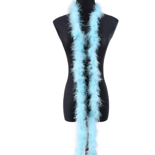 1 x 2 m Federboa Truthahnfedern Boa, flauschige Plüschfederboa, Federstola, Federschal, Federgirlande für Weihnachtsbaum, Hochzeit, Basteln, Burlesque, Karnevalsparty, 20er Jahre Kostüm Dekoration von KOGMMYSEVP