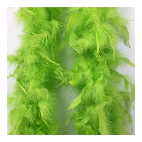 2 m flauschige, dicke 60 g Truthahnfederboa, Kleidung, Hühnerfedern zum Basteln, Hochzeitsfedern, Dekoration, Boa, Plume, DIY, Designer, goldene Gans, Tischdekoration, Hochzeit (Apfelgrün) von KOGMMYSEVP