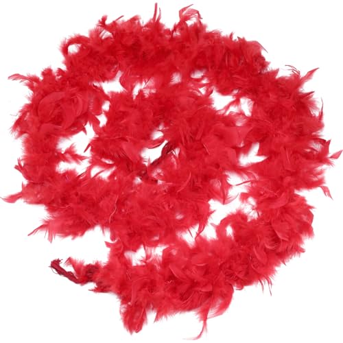 2 m rote Federboas, 15,5 ~ 20 cm dick, flauschige Truthahnfederboa, bunte Federboas, Schal, Kostümzubehör für Weihnachten, Halloween, Karneval, Tanzparty, Cosplay, Kostümdekorationen 2 m rote Federboas, 15,5 ~ 20 cm dick, flauschige Truthahnfederboa, bunte Federboas, Schal, Kostümzubehör für Weihnachten, Halloween, Karneval, Tanzparty, Cosplay, Kostümdekorationen von KOGMMYSEVP