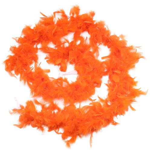 2 m rote Federboas, 15,5 ~ 20 cm dick, flauschige Truthahnfederboa, bunte Federboas, Schal, Kostümzubehör für Weihnachten, Halloween, Karneval, Tanzparty, Cosplay, Kostümdekorationen von KOGMMYSEVP