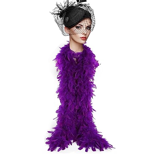 2 m violette Federboa mit Herz, randlose Sonnenbrille, 80 g, natürliche Truthahnfedern, Schal, Kostüm, flauschige Federboa für Mädchen, Tanzen, Hochzeit, Party, Cosplay, Halloween, Liebes-Tour 2 m violette Federboa mit Herz, randlose Sonnenbrille, 80 g, natürliche Truthahnfedern, Schal, Kostüm, flauschige Federboa für Mädchen, Tanzen, Hochzeit, Party, Cosplay, Halloween, Liebes-Tour von KOGMMYSEVP