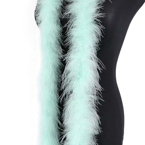 2m 8cm Federboa Truthahn Federn Boa,Flauschige Plüsch Federboa Feder Stola Federschal Federgirlande für Weihnachtsbaum, Hochzeit, Basteln, Burlesque, Karneval Party, 20er Jahre Kostüm Dekoration von KOGMMYSEVP