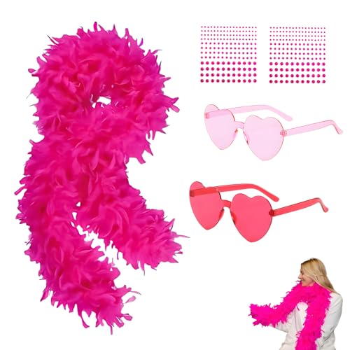 5 Stück rosa Federboas Multipack Set, weiche Plüschboa Verkleidung für DIY Hochzeit Party Tanzen Halloween Weihnachten Kostüm Heimdekoration mit glamourösen Gläsern und Strass 5 Stück rosa Federboas Multipack Set, weiche Plüschboa Verkleidung für DIY Hochzeit Party Tanzen Halloween Weihnachten Kostüm Heimdekoration mit glamourösen Gläsern und Strass von KOGMMYSEVP