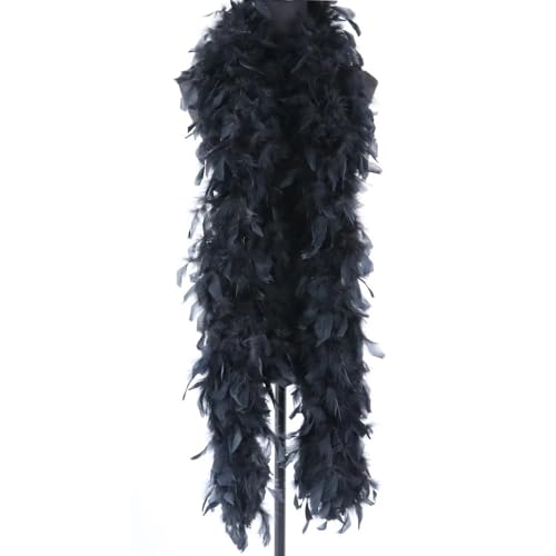 90 g schwarze Truthahn-Federboas 2 Meter Schal Hochzeitskleid Schal dekorative Federn Handwerk (schwarz) von KOGMMYSEVP