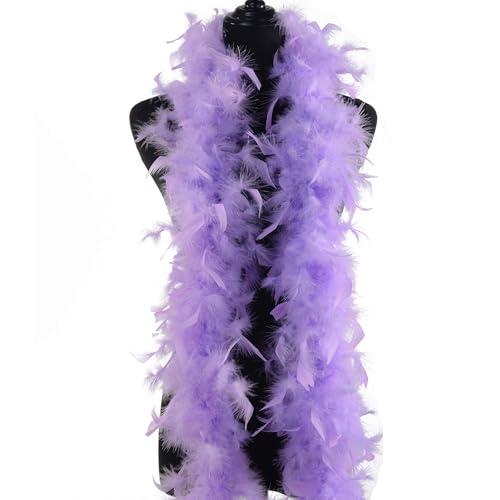 Bunte Federboa, 2 Meter lang, ca. 60 g. Zum Basteln, flauschige lila Federboa, DIY, Mädchen, Kostüm-Zubehör, Weihnachten, Karneval, Tanzen, Hochzeit, Party Bunte Federboa, 2 Meter lang, ca. 60 g. Zum Basteln, flauschige lila Federboa, DIY, Mädchen, Kostüm-Zubehör, Weihnachten, Karneval, Tanzen, Hochzeit, Party von KOGMMYSEVP