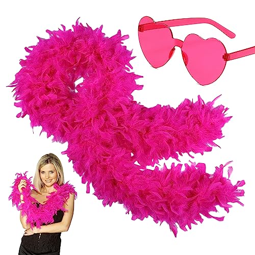 Dunkelblaue Federboa für Damen und Mädchen, 80 g, natürliche Truthahnfederboas und Herz-Sonnenbrille, Verkleidung für Erwachsene, Kinder, flauschiger Federschal für Tanzen, Junggesellinnenabschied Dunkelblaue Federboa für Damen und Mädchen, 80 g, natürliche Truthahnfederboas und Herz-Sonnenbrille, Verkleidung für Erwachsene, Kinder, flauschiger Federschal für Tanzen, Junggesellinnenabschied von KOGMMYSEVP