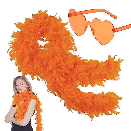 Dunkelblaue Federboa für Damen und Mädchen, 80 g, natürliche Truthahnfederboas und Herz-Sonnenbrille, Verkleidung für Erwachsene, Kinder, flauschiger Federschal für Tanzen, Junggesellinnenabschied Dunkelblaue Federboa für Damen und Mädchen, 80 g, natürliche Truthahnfederboas und Herz-Sonnenbrille, Verkleidung für Erwachsene, Kinder, flauschiger Federschal für Tanzen, Junggesellinnenabschied von KOGMMYSEVP