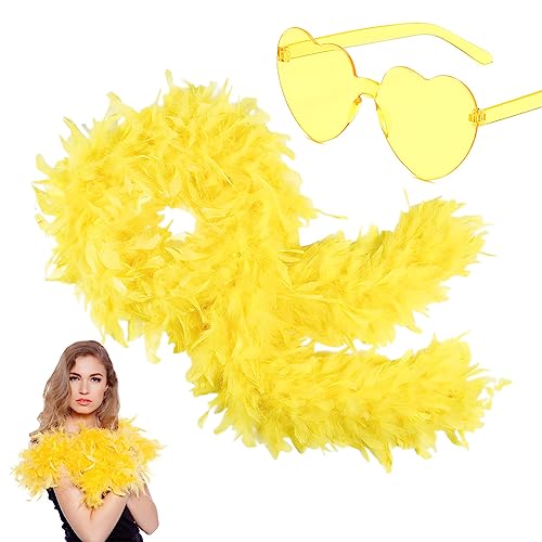 Dunkelblaue Federboa für Damen und Mädchen, 80 g, natürliche Truthahnfederboas und Herz-Sonnenbrille, Verkleidung für Erwachsene, Kinder, flauschiger Federschal für Tanzen, Junggesellinnenabschied Dunkelblaue Federboa für Damen und Mädchen, 80 g, natürliche Truthahnfederboas und Herz-Sonnenbrille, Verkleidung für Erwachsene, Kinder, flauschiger Federschal für Tanzen, Junggesellinnenabschied von KOGMMYSEVP