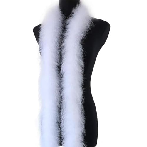 Federboa, Federboa für Damen, Federboa, Kostüm-Zubehör, Party-Requisiten, zum Basteln, flauschige weiße Federschleife, Karneval, Tanzen, Hochzeit, Party (weiß) von KOGMMYSEVP