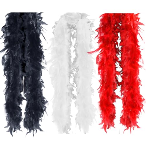 Federboa für Damen, 2 Stück, Truthahn-Federboa, Kostümdekoration für Hochzeit, Tanz, Handwerk, Party, Verkleidung, Halloween, Kostüm, Dekoration, 2 Meter lang Federboa für Damen, 2 Stück, Truthahn-Federboa, Kostümdekoration für Hochzeit, Tanz, Handwerk, Party, Verkleidung, Halloween, Kostüm, Dekoration, 2 Meter lang von KOGMMYSEVP