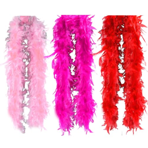 Federboa für Damen, 2 Stück, Truthahn-Federboa, Kostümdekoration für Hochzeit, Tanz, Handwerk, Party, Verkleidung, Halloween, Kostüm, Dekoration, 2 Meter lang Federboa für Damen, 2 Stück, Truthahn-Federboa, Kostümdekoration für Hochzeit, Tanz, Handwerk, Party, Verkleidung, Halloween, Kostüm, Dekoration, 2 Meter lang von KOGMMYSEVP
