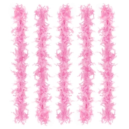 Federboa für Damen, Federboas zum Basteln, Partyzubehör, Mädchen, Kostüm, Schwarz, 5 Stück Federboa für Damen, Federboas zum Basteln, Partyzubehör, Mädchen, Kostüm, Schwarz, 5 Stück von KOGMMYSEVP