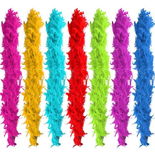 Federboas für Dekorationen, Partyzubehör, Mädchen, Kostüm, 7 Stück Federboas für Dekorationen, Partyzubehör, Mädchen, Kostüm, 7 Stück von KOGMMYSEVP