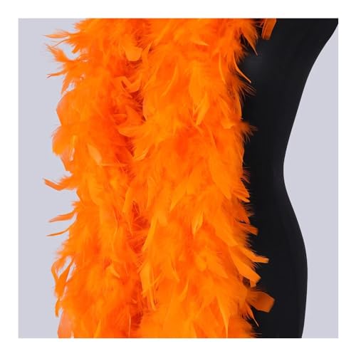 Flauschige Truthahn-Federboa für Tanzen, Hochzeit, Party, Halloween, Kostüm, Weihnachtsbaum, Dekoration, Schal, Plumes Boa, 90 g (Orange) von KOGMMYSEVP