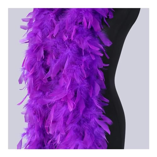 Flauschige Truthahn-Federboa für Tanzen, Hochzeit, Party, Halloween, Kostüm, Weihnachtsbaum, Dekoration, Schal, Plumes Boa, 90 g (lila) von KOGMMYSEVP