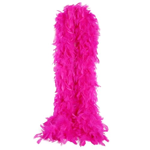 Rosa Truthahn-Federboa 2 Yards 40 g für DIY Handwerk Zuhause Tanzen Hochzeit Party Halloween Kostüm Dekoration Federboa von KOGMMYSEVP