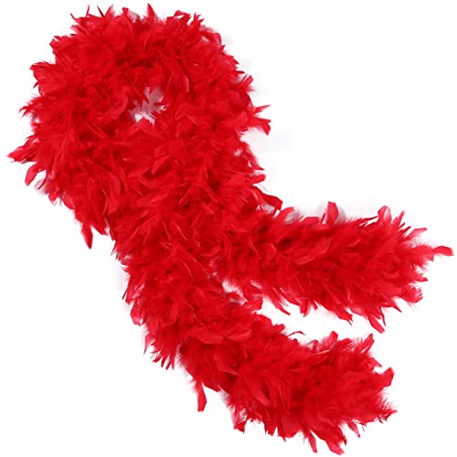 Rosa Truthahn-Federboa 2 Yards 40 g für DIY Handwerk Zuhause Tanzen Hochzeit Party Halloween Kostüm Dekoration Federboa von KOGMMYSEVP