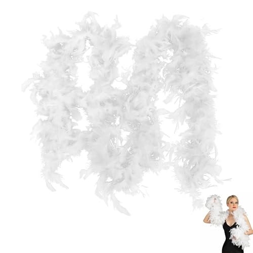 Weiße Federboa, 2 m Federboas, Kostüm-Handwerk, bunter Feder-Schal, Truthahn-Schal, für Party, Tanz, Karneval, Weihnachten, Hochzeit, Tafelaufsätze, Kostüm, Konzert, Urlaubsdekoration, Heimdekoration Weiße Federboa, 2 m Federboas, Kostüm-Handwerk, bunter Feder-Schal, Truthahn-Schal, für Party, Tanz, Karneval, Weihnachten, Hochzeit, Tafelaufsätze, Kostüm, Konzert, Urlaubsdekoration, Heimdekoration von KOGMMYSEVP